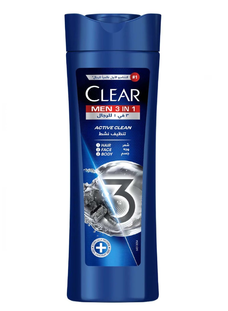 CLEAR MEN 3IN1 ACTIVE CLEAN SHAMPOO 400ML
